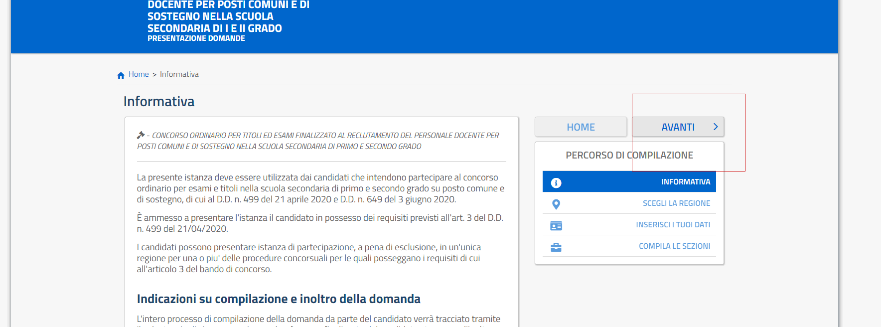 Guida alla domanda per il concorso ordinario scuola secondaria 